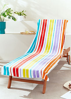 Catherine Lansfield Rainbow Stripe 100% Cotton Lounger Beach Towel