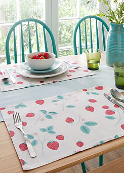 Catherine Lansfield Strawberry Garden Set of 4 Placemats