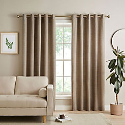 Catherine Lansfield Textured Thermal Pair of Lined Eyelet Curtains