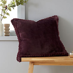 Catherine Lansfield Velvet & Faux Fur 55 x 55cm Filled Cushion