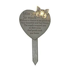Celebrations® Thoughts of You Memorial Solar Light Up Heart Plaque - Miss You So Much
