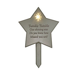 Celebrations® Thoughts of You Memorial Solar Light Up Star Plaque - Twinkle Twinkle