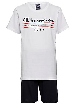 Champion Kids ’Graphic Shop’ Logo Print T-Shirt