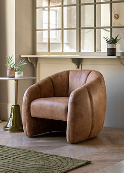 Chic Living Atella Tub Chair Antique Tan Leather