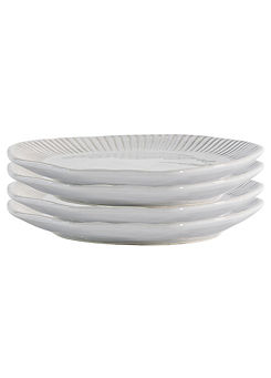 Chic Living Organic Textured Porcelain Set of 4 Side Plates