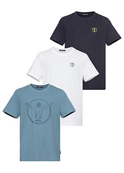 Chiemsee Kids Pack of 3 Logo Print T-Shirts