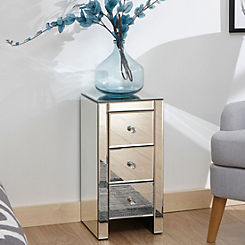 Clarity 3 Drawer Mirrored Bedside Chest