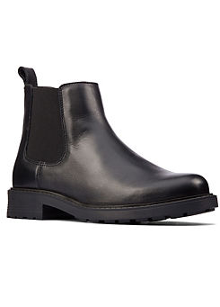 Clarks Orinoco2 Lane Wide E Fitting Black Leather Boots
