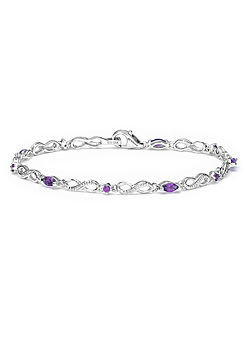 Colour Collection Sterling Silver and Amethyst Bracelet
