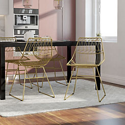 CosmoLiving by Cosmopolitan Astrid Gold Wire Metal Dining Chair