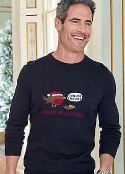 Cotton Traders Christmas Robin Crew Neck Jumper
