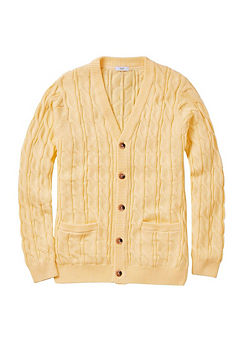 Cotton Traders Cotton Cable Knit Button-Through Cardigan