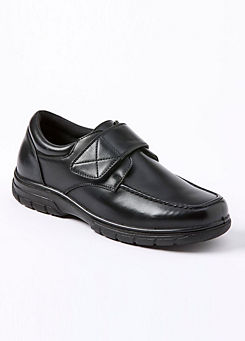 Cotton Traders Mens Black Classic Adjustable Shoes