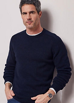 Cotton Traders Navy Lambswool Rich Jumper