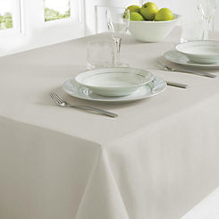 Country Club Linen Look Grey Wipe Clean Table Cloth