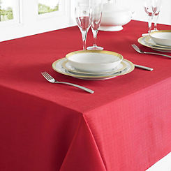 Country Club Linen Look Red Wipe Clean Table Cloth