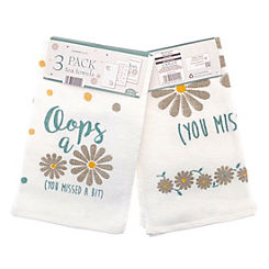 Country Club Oops A Daisy Set of 3 Tea Towels