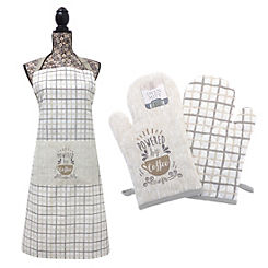 Country Club Powered by Coffee Oven Mitt & Apron