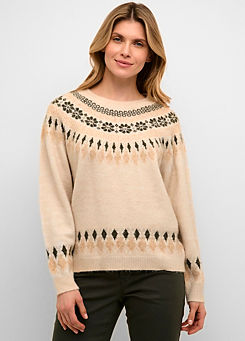 Cream Cherry Regular Fit Knitted Pullover