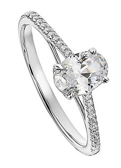 Created Brilliance Elena 9ct Gold 0.75ct Oval Lab Grown Solitaire Diamond Ring