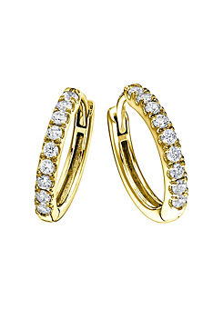 Created Brilliance Julia 9ct Gold 0.32ct Lab Grown Diamond Hoop Earrings