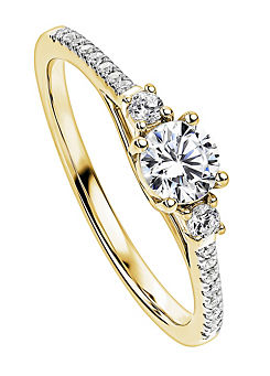 Created brilliance Olivia 9ct Yellow Gold 0.45ct Lab Grown Diamond Ring