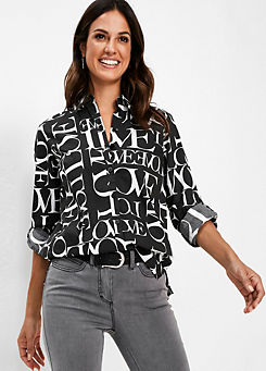 Creation L Printed Long Sleeve Blouse