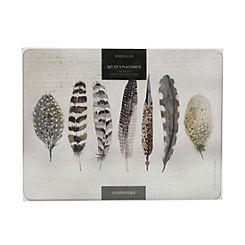 Creative Tops Feathers Pack of 6 Premium Placemats