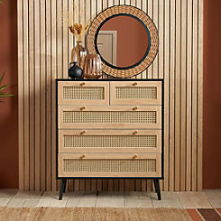 Croxley 5 Drawer Rattan Chest