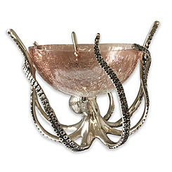 Culinary Concepts Octopus Stand with Ombre Crackle Glass Bowl