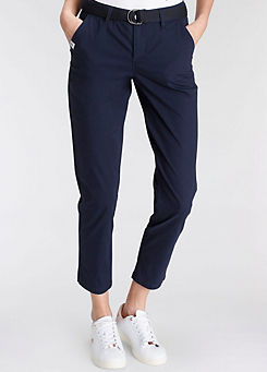 DELMAO Belted Cropped Chinos