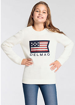 DELMAO Kids Round Neck Sweater