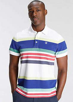 DELMAO Striped Piqué Polo Shirt