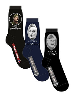 Dad’s Army Pack of 3 Socks Set Don’t Panic, We’re Doomed & Stupid Boy