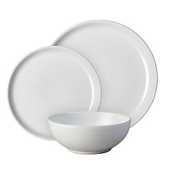 Denby Elements Stone White 12 Piece Coupe Tableware Set
