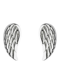 Dew Sterling Silver Dainty Angel Wing Stud Earrings
