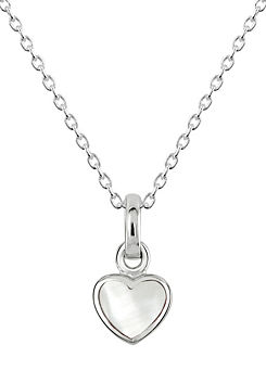 Dew Sterling Silver with Mother of Pearl Heart Necklace