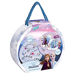 Disney Frozen 2 in 1 Creativity Suitcase A Diamond Painting & Charm Bracelet Twin Pack
