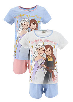 Disney Frozen Kids Pack of 2 Guided By Sisterhood T-Shirt Pyjamas