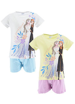 Disney Frozen Pack of 2 T-Shirt Pyjama Sets