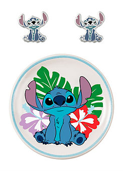 Disney Lilo and Stitch Earrings and Trinket Tray Set