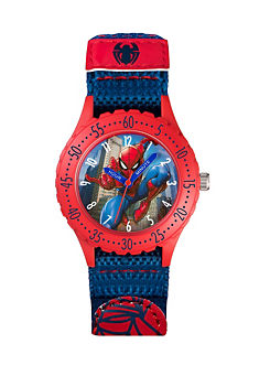 Disney Marvel Spiderman Blue Canvas Strap Watch