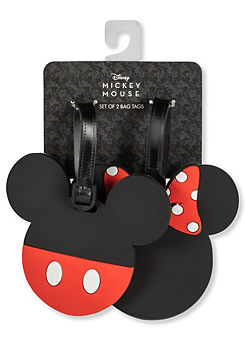 Disney Mickey & Minnie Mouse Black & Red 2 Piece Luggage Tags