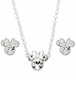 Disney Mickey Mouse Crystal Earring and Necklace Set