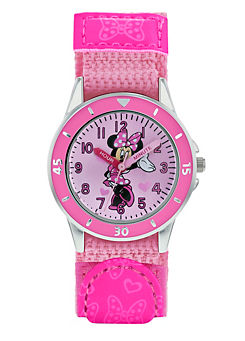 Disney Minnie Mouse Pink PU/Webbing Strap Watch