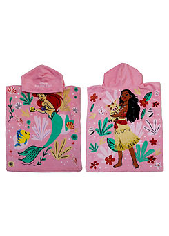 Disney Princess Ariel & Moana 100% Cotton Poncho Beach Towel