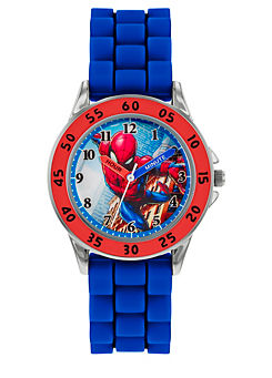 Disney Spiderman Kids Blue Silicon Strap Watch