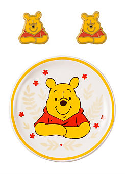 Disney Winnie The Pooh Earrings and Trinket Tray Set