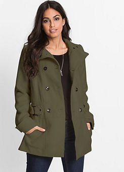 womens long green coat