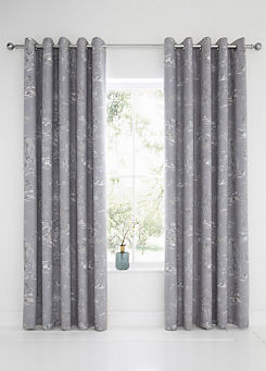 Dreams & Drapes Oriental Garden Pair of Eyelet Lined Curtains